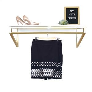 The Limited Black Laser Cut Pencil Skirt